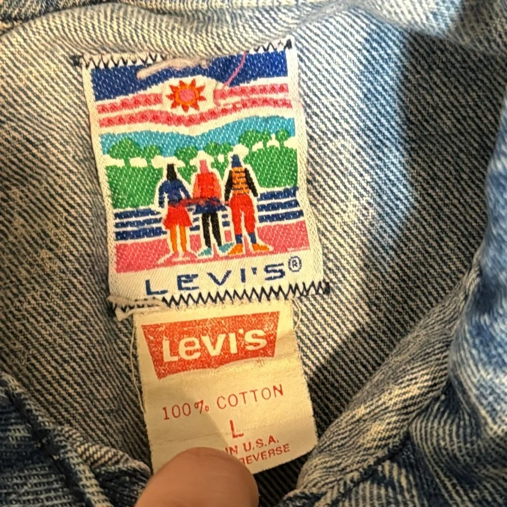 Levi's Kids Vintage Denim Jacket Acid Wash Snap‎ Button Down Blue Girls Large